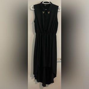 Forever 21 High Low 2-layer Sheer Black Dress